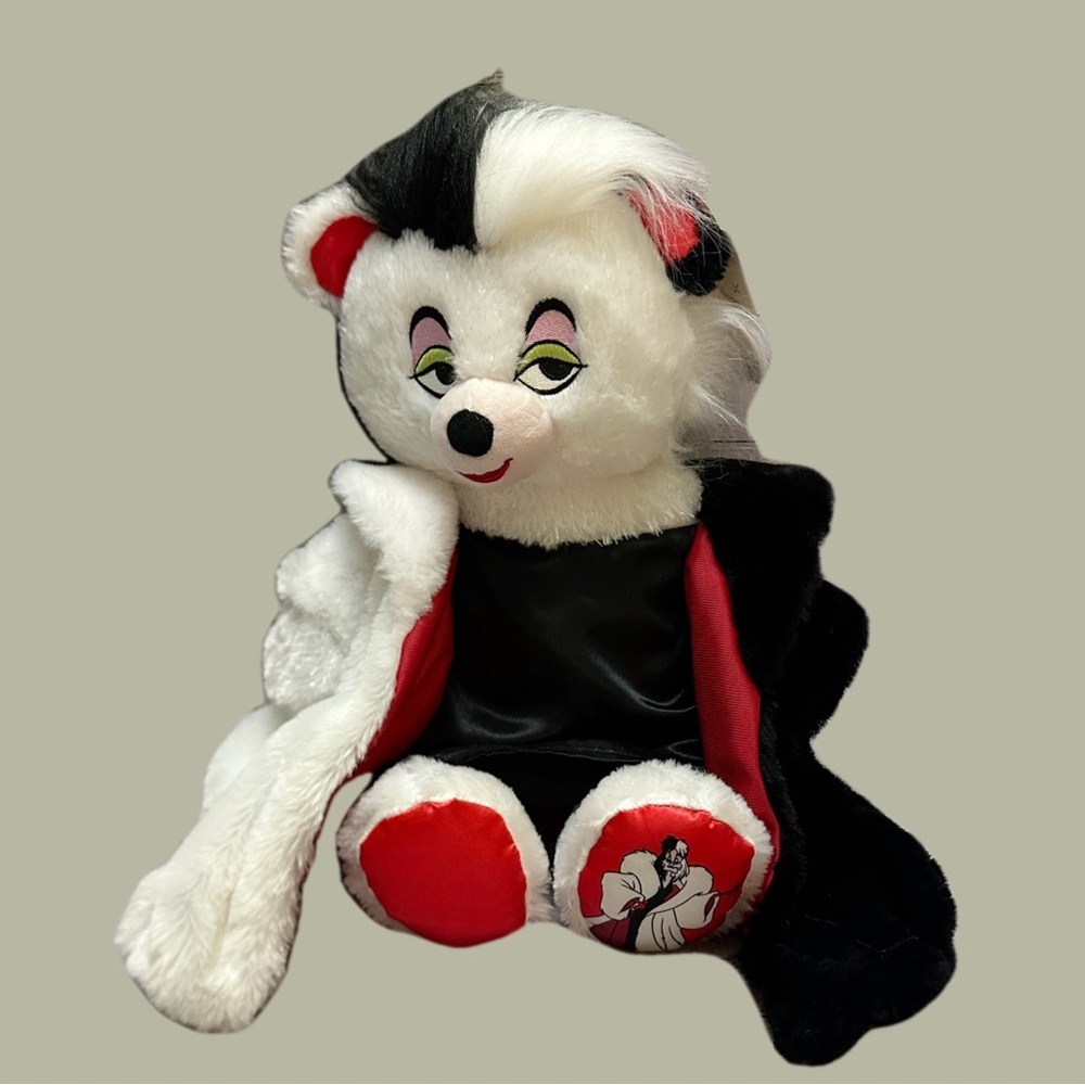Build-A-Bear /Disney Cruella De Vil  Plush with Red, Black, and White